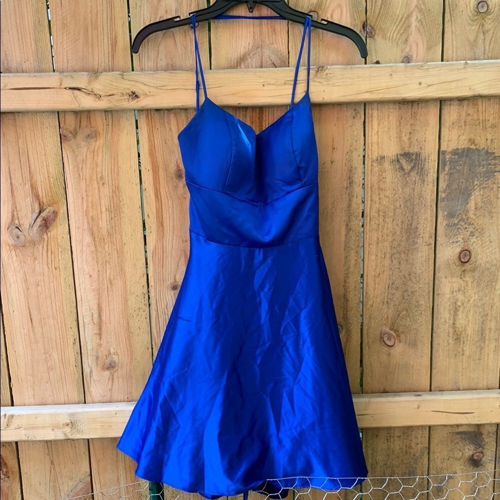 B Darlin Blue Spaghetti Strap Mini Sundress